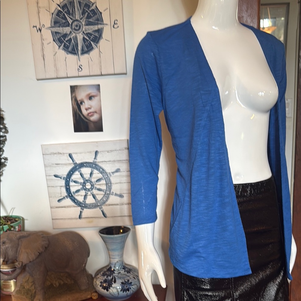 NWT northern reflections size small Fitted Blue Open Front cardigan